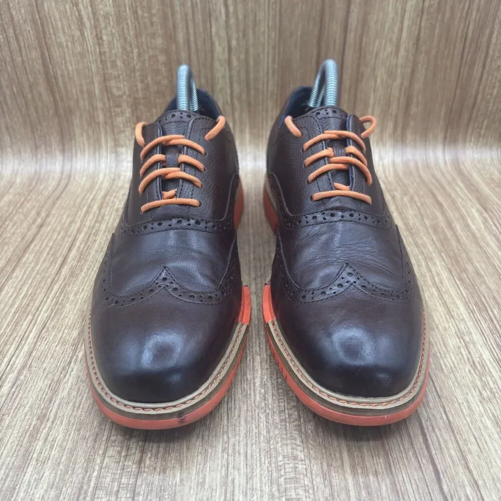 Cole Haan Great Jones Leather Wing Tip Shoes‎ Men’s Size 8 M Brown Orange C11235